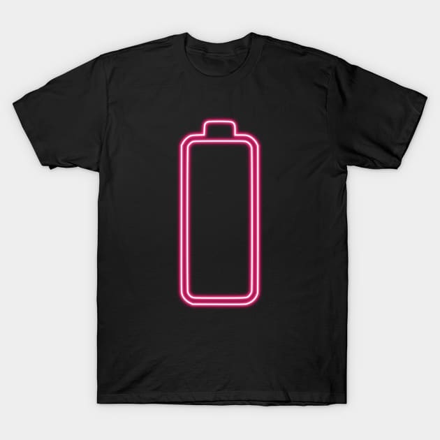 Pink Neon Battery empty...Tired T-Shirt by la chataigne qui vole ⭐⭐⭐⭐⭐